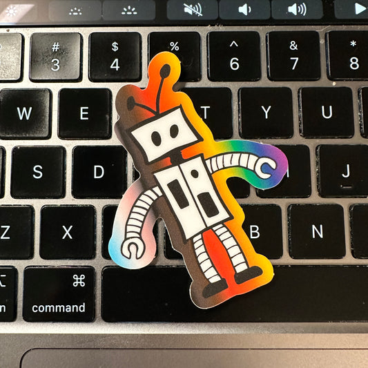 Progress Pride Beep Bot One Sticker